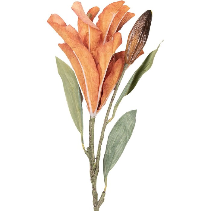 Clayre & Eef Větev s květy oranžová 88 cm
