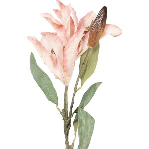 Clayre & Eef dekorace větvička s květy růžové a zelené 12x16x88 cm