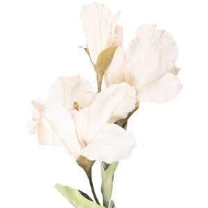 Clayre & Eef Dekorační větev s květy béžová zelená 10x18x85 cm