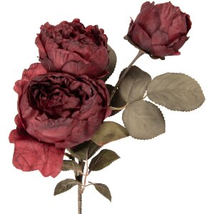 Clayre & Eef dekorativní větvička s květy červeno-zelená 12x15x52 cm