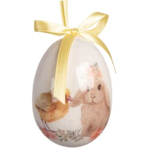 Clayre & Eef sada 9 zavěšených dekorativních vajíček modro-bílá Ø 5x8 cm