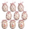 Clayre & Eef Sada 9 dekorativních zavěšených vajíček bílé a růžové Ø 5x8 cm