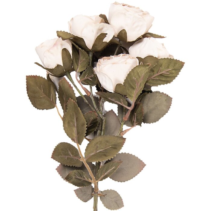 Clayre & Eef Větev s květy bežová a zelená 8x13x43 cm
