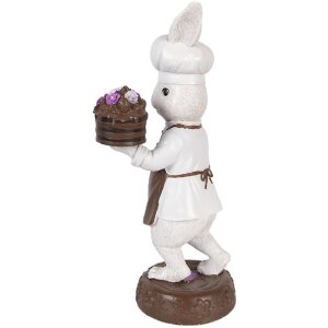 Clayre & Eef Dekorační figurka králíka přírodní bílo-hnědá 15x11x32 cm