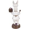Clayre & Eef Dekorační figurka králíka přírodní bílo-hnědá 15x11x32 cm