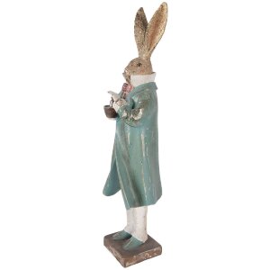 Clayre & Eef Dekorace Zvířecí Figurka Zlatá Modrá 14x11x48 cm