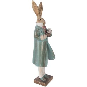 Clayre & Eef Dekorace Zvířecí Figurka Zlatá Modrá 14x11x48 cm