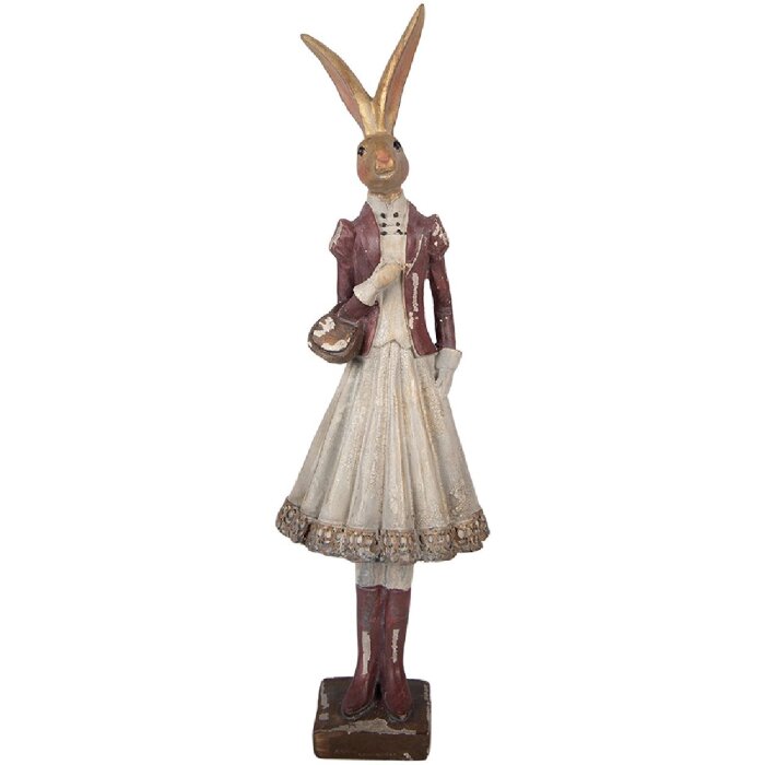 Clayre & Eef Zvířátko Kančík Zlaté s Červenými Akcenty 10x9x32 cm