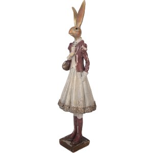 Clayre & Eef Zvířátko Kančík Zlaté s Červenými Akcenty 10x9x32 cm