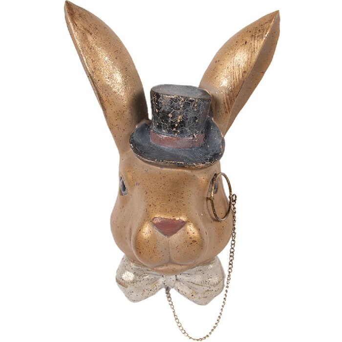 Clayre & Eef dekorace králík zlatý černý 17x11x25 cm