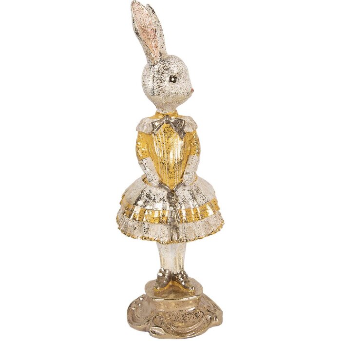 Clayre & Eef Dekorace Koza Beige-Zlatá Ø 13x36 cm