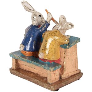 Clayre & Eef Dekorační figurka králík bílá 11x7x11 cm