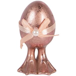 Clayre & Eef Dekorační vejce růžově-oranžové Ø 6x10 cm