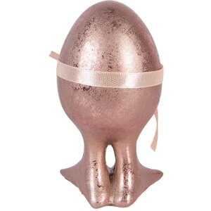 Clayre & Eef Dekorační vejce růžově-oranžové Ø 6x10 cm