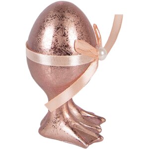 Clayre & Eef Dekorační vejce růžově-oranžové Ø 6x10 cm