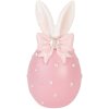 Clayre & Eef dekorativní vajíčko růžovo-bílé Ø 6x12 cm