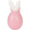 Clayre & Eef dekorativní vajíčko růžovo-bílé Ø 6x12 cm