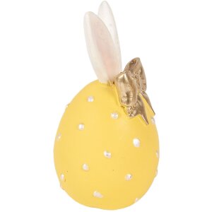 Clayre & Eef Vánoční vejce žluté-bílé Ø 6x12 cm
