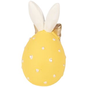Clayre & Eef Vánoční vejce žluté-bílé Ø 6x12 cm