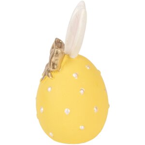 Clayre & Eef Vánoční vejce žluté-bílé Ø 6x12 cm