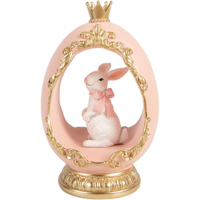 Clayre & Eef Vánoční dekorace Věčná větvička s křídlovým ptáčkem bílá zlatý lesk