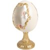 Clayre & Eef Vánoční vajíčko s králíkem bílo-zlaté 12x11x22 cm