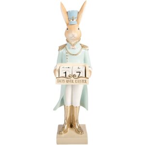 Clayre & Eef dekorace zvířecí motiv béžově-modrá 9x10x32 cm