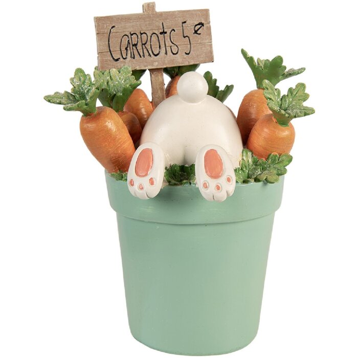 Clayre & Eef dekorace zvířecí figurka bílá s modrými nádechy 21x20x28 cm