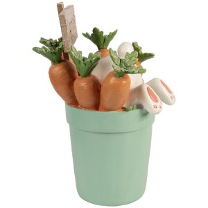 Clayre & Eef dekorace zvířecí figurka bílá s modrými nádechy 21x20x28 cm