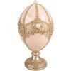 Clayre & Eef Dekorace Vajíčko Jemné Růžové s Zlatým Lékem Ø15x27 cm