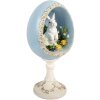 Clayre & Eef Vánoční koule s králíkem bílá-modrá 13x12x28 cm