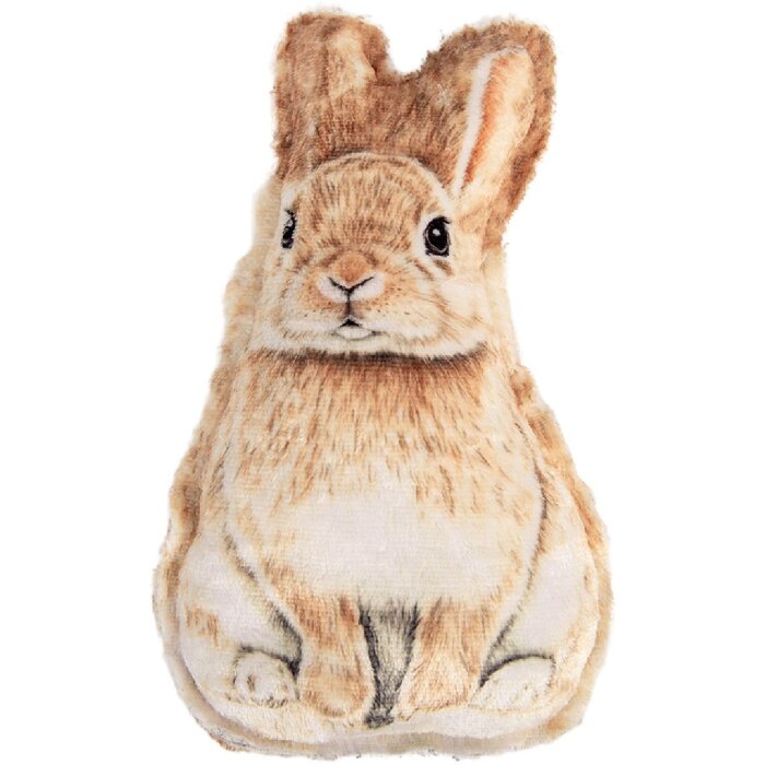 Clayre & Eef Polštář Králík Hnědá Bílá 13x5x25 cm