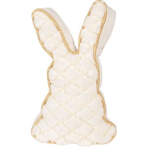 Clayre & Eef Závěsný zástěrka dveří s motivem králíka bílá s zlatými detaily 20x7x31 cm