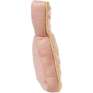 Clayre & Eef dekorativní polštář ve tvaru králíka růžovo-zlatý 20x7x31 cm