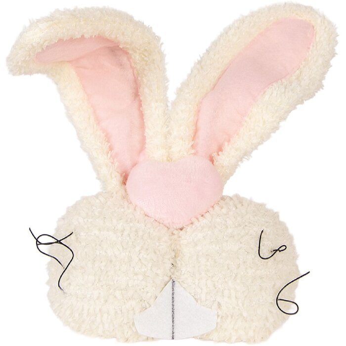 Clayre & Eef dekorační polštář ve tvaru králíka béžový s růžovými detaily 18x10x35 cm