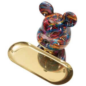 Mauro Ferretti Dekorační figurka Cane Psycho s zlatým talířkem vícebarevná 22,5 cm