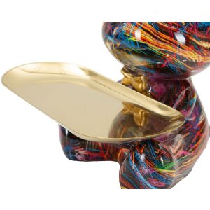 Mauro Ferretti Dekorační figurka Cane Psycho s zlatým talířkem vícebarevná 22,5 cm