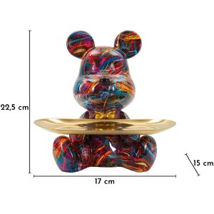 Mauro Ferretti Dekorační figurka Cane Psycho s zlatým talířkem vícebarevná 22,5 cm