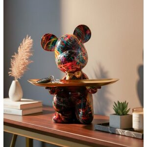 Mauro Ferretti Dekorační figurka Cane Psycho vícebarevná s zlatou deskou 22,5 cm