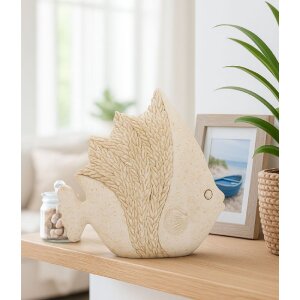 Mauro Ferretti Dekorativní figurka Rybí písek bežová 16,7x6,5x16,8 cm