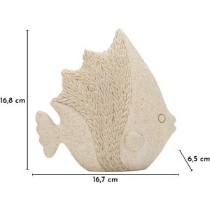 Mauro Ferretti Dekorativní figurka Rybí písek bežová 16,7x6,5x16,8 cm