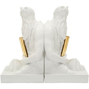 Mauro Ferretti Sada knižních stojanů Poseidone bílá s zlatými detaily
