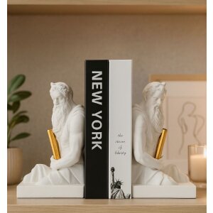 Mauro Ferretti Sada knižních stojanů Poseidone bílá s zlatými detaily