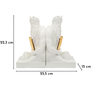 Mauro Ferretti Sada knižních stojanů Poseidone bílá s zlatými detaily
