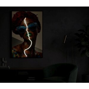 Mauro Ferretti Moderní LED obraz na stěnu „Afro“ 60x90 cm s 3D akrylovou aplikací