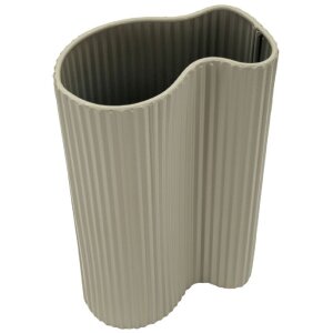 Mauro Ferretti Vaza Frankfurt bílá 21x12x36 cm vlnitá textura železo