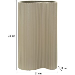 Mauro Ferretti Vaza Frankfurt bílá 21x12x36 cm vlnitá textura železo