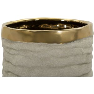 Mauro Ferretti Vaza Lima Open šedá zlatá keramika 40 cm