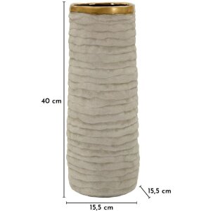 Mauro Ferretti Vaza Lima Open šedá zlatá keramika 40 cm