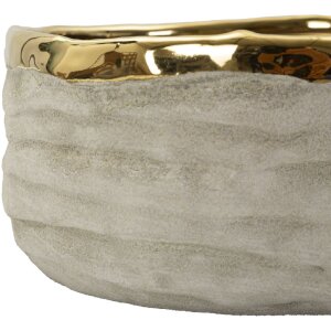 Mauro Ferretti Sada dvou cachepotů „Lima“ šedá zlatá keramika